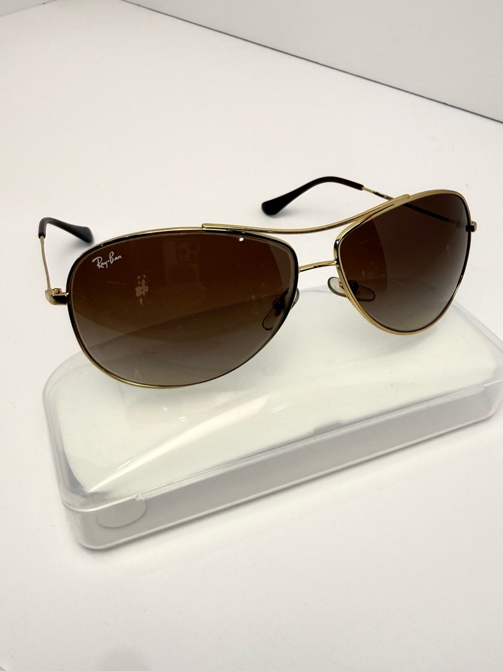 Ray-Ban RB3293 63mm Gold Aviator Sunglasses with Brown Gradient Lenses